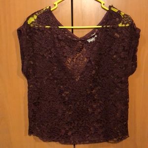 Aerie all lace, maroon shirt